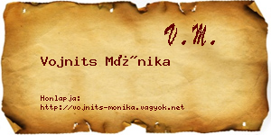 Vojnits Mónika névjegykártya